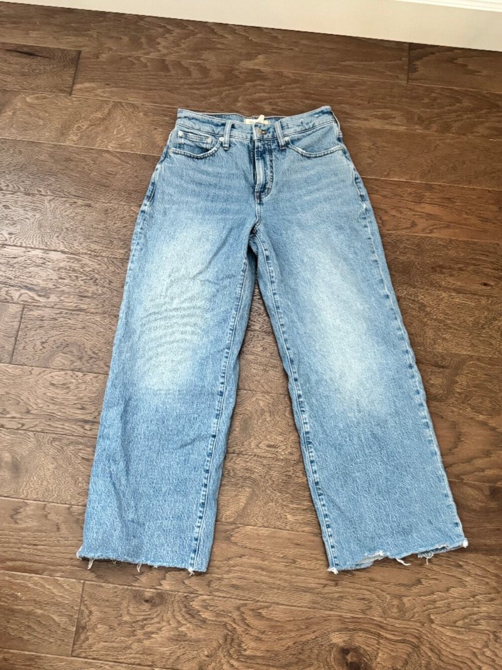 Madewell Cropped Wide Leg Denim - Raw Hem - Size 26